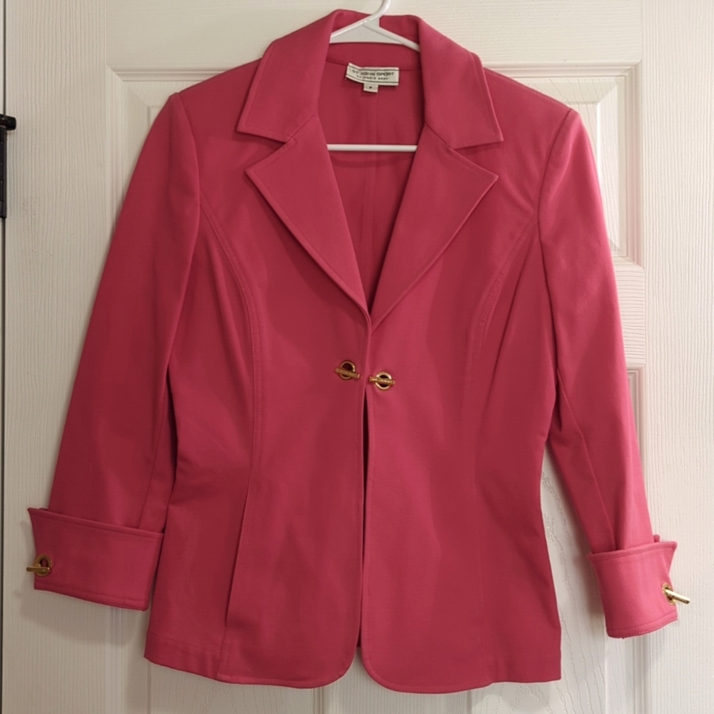 St. John Sport by Marie Gray Pink Women's Jacket w/ gold hardware